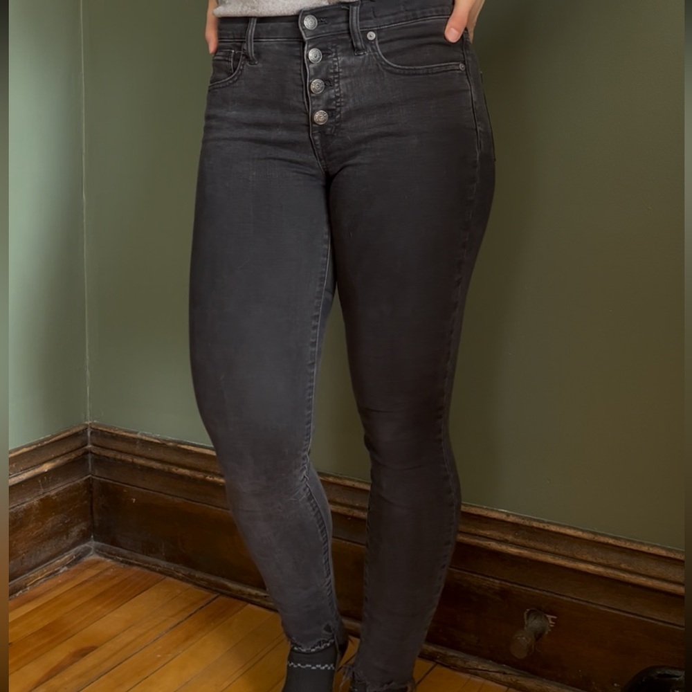 Madewell High Rise Black Skinny Jeans